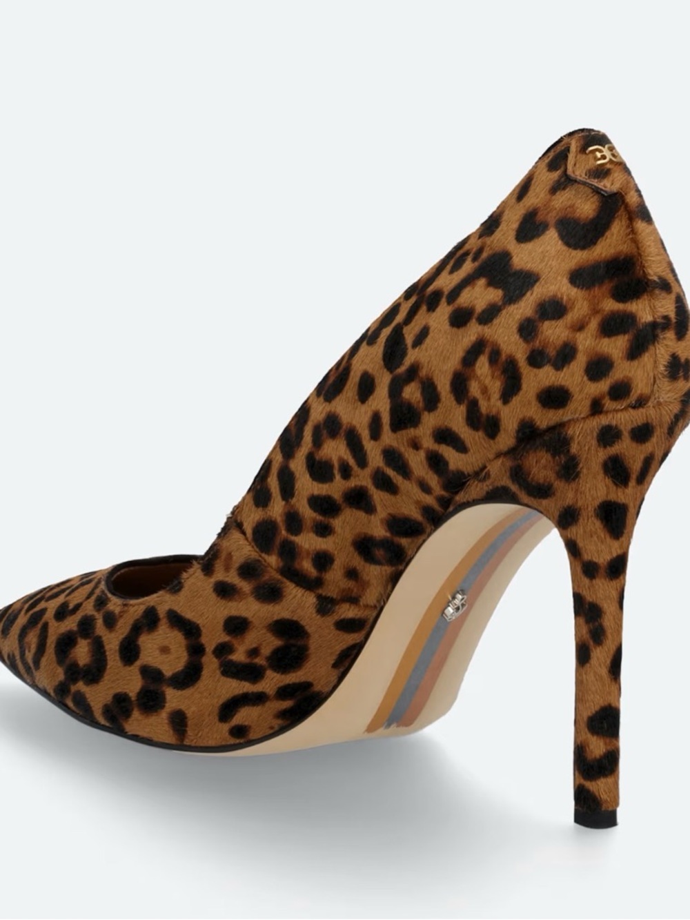 NWOB Sam Edelman Leopard Print Pointed Toe Stilettos - Brown/Black - Picture 3 of 9